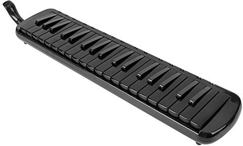 37-Tasten-Melodica, Tragbare Melodica-Tastatur mit Taschenblasrohr für Anfänger-Übungstasche F37s (BLACK)