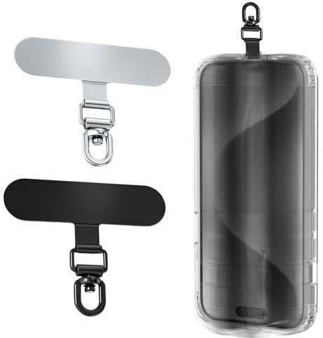 Kinretixia 2 Stück 360° Drehbare Handykette Universal Pads, Metall Multifunktionale Handy Lanyard Patch, Universal Handykette Telefon Patch für die meisten Smartphones