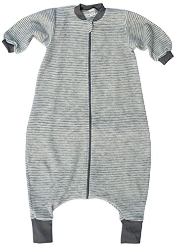 Lilano, Merino Flausch Schlafsack mit Fuß, 100% Wolle (KBT) (Grau Natur, 110-116)