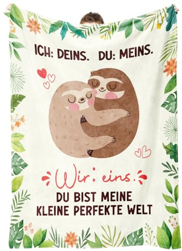 Niyewsor Valentinstag Jahrestag Geschenk für Ihn Sie, Kuscheldecke - Ich Liebe Dich Geschenke für Frauen Männer, Hochzeitstag Paar Partner Geschenk (157 x 132 cm)