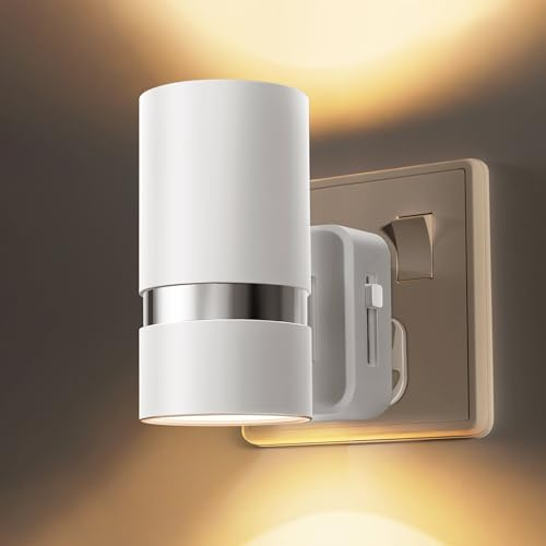 LOHAS-LED Night Light Plug in Wall,Dimmable Nightlight,Dusk to Dawn Sensor | Brightness Adjustable 0-100LM, 3000K Warm White, Plug-in Modern Night Light for Hallway Bedroom Stair Bathroom