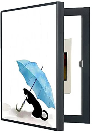 VDLLQYN, Electrical Instrument Panel Decorative Painting Flip Cover Suspended Living Room Wall Vertical Frame Cover Image Multimedia Junction Box Hanging Pictures,White,Electricity Meter Wall Decorat