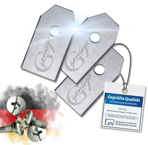 Genisys Replacement Blade Compatible with Husqvarna Automower Robotic Lawnmower Blades - LongLife Stainless Steel - Shatterproof [DIN EN 50636 Tested], Pieces: 30