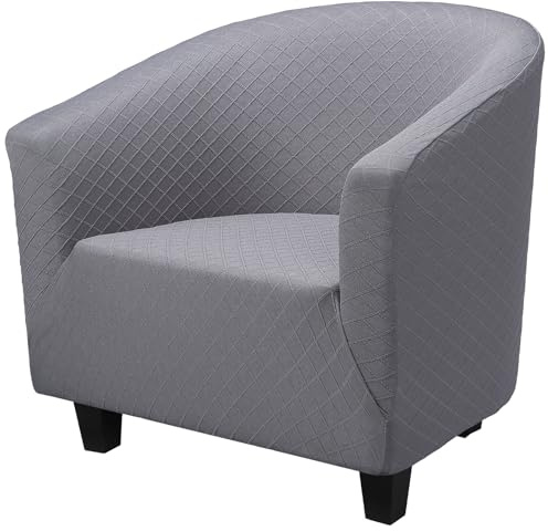 Segus Sesselhusse, 1 Stück Sesselbezug für Cocktailsessel, Sesselschoner Elastisch Sesselüberwurf, Abnehmbar und Waschbar, Sofabezug für Einzelsofa, Clubsessel (Hellgrau, Gestrick)