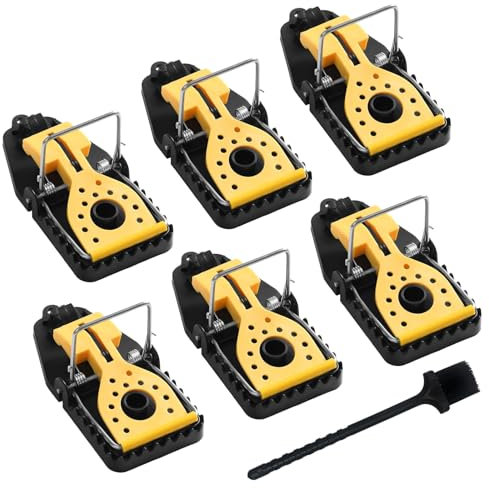 6 Trampas para Ratas, Trampas para Ratones Efectivas, Trampas para Ratones Reutilizables de Plástico, Simple de Trampas para Ratas, Trampas para Ratones para Casa y Exterior, Trampa para Ratones (S)