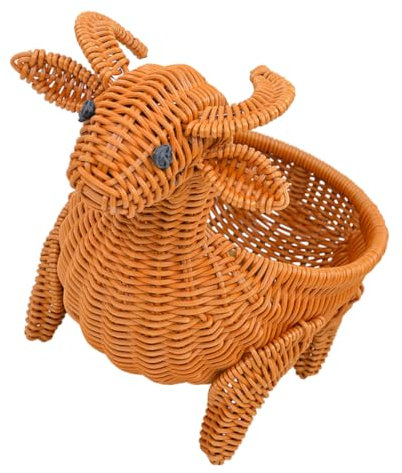 Gatuida Aufbewahrungskorb aus Rattan Körbe Aufbewahrungskorb aus Weidengeflecht kühlkorb einkaufskorb storage Obstkorb Tisch-Dessertkorb Desktop-Obstbehälter pp Wiederverwendbar