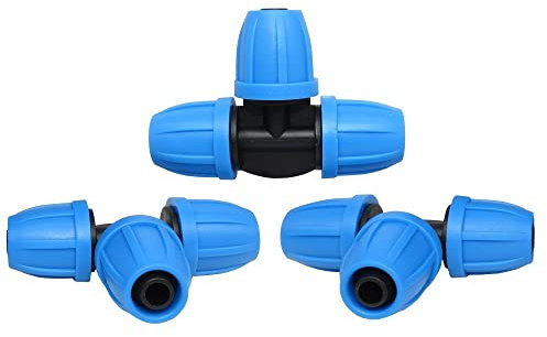 Casetlong 5 STÜCKE 3/8 '' Lock Quick Connect Fittings Gartenwasserkupplungsadapter Blue Barb Bewässerungsanschluss 8/11 mm Schlauch