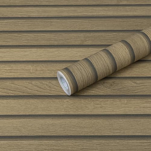 Honcet Self Adhesive Wallpaper Wood Effect Sticky Back Plastic Wall Panels
