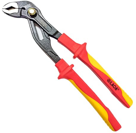 LAOA Pince à pompe à eau isolée de 25,4 cm, mâchoires à réglage rapide, acier au chrome vanadium 1000 V pour plomberie et bricolage