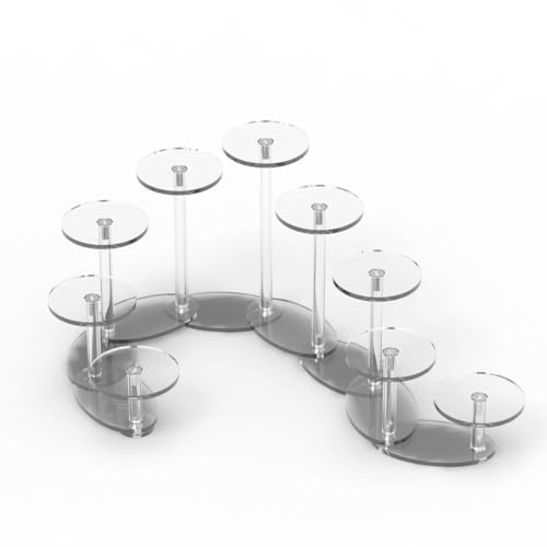 Akrylställ for display, smycken, små varor, placering av flernivåställ, runda bord, kosmetiska nagellackställ(Clear,8 Tier)