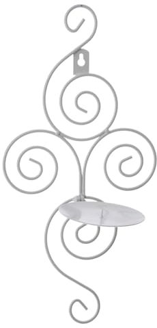Wandkerzenhalter, 2 Stück, Wandleuchter aus Metall und Eisen, Teelichthalter, Kerzenständer, Kaminsims, Kamin, Veranda, Wohnzimmer für Kerzen (weiß)
