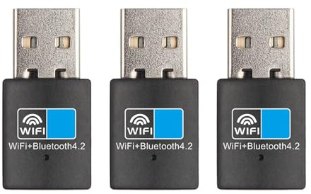 Uikdjgu 3X Adattatore USB WiFi Compatibile Bluetooth V4.2 Scheda di Rete Wireless Trasmettitore Antenna WiFi PC LAN Ricevitore Internet