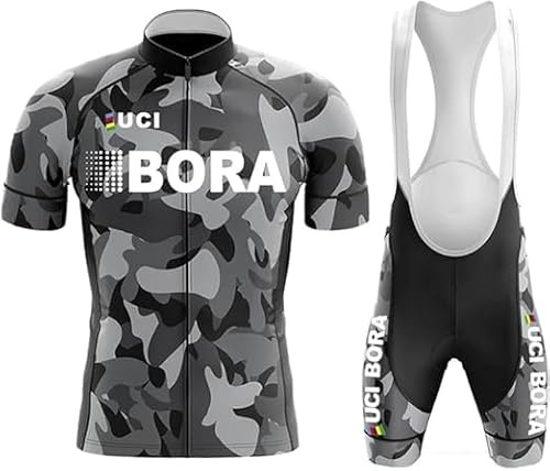 Fenovel Rennrad Trikot Herren Set Fahrradbekleidung Kurzarm Radsport-bekleidung Pro Mountainbike Jersey + Trägerhosen mit 19D Gepolstert