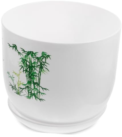 GANAZONO per Piante in con Drenaggio e Sottovaso Fioriera Decorativa con Bamboo per e Piante da