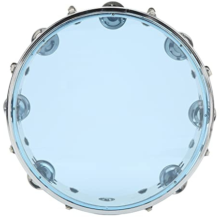 Cryfokt Tamburo a Mano da 10 Pollici con Tono Regolabile Doppia ABS Leggero Campanello a Percussione per Tutte le età Concerti Feste di Compleanno ABS in Metallo (BLUE)