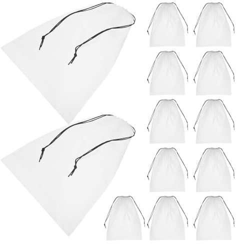 Borsa da Viaggio per Scarpe Trasparente 40 Pezzi Coulisse in Pe | Bianco, 30x40cm per Tacchi Alti e Scarpette da Ballo, Separa e Organizza nel Bagaglio