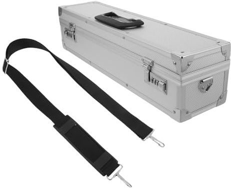 PRETYZOOM Estuche para Cuchillos de Chef de Aluminio Reforzado con Cerradura de Combinación, Organizador de 8 Ranuras con Tapa Plateada, Resistente Humedad y Polvo, Adecuado para Cocina,