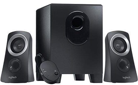 Logitech Z313 2.1 Lautsprecher-System mit Subwoofer, 50 Watt Spitzenleistung, 3.5 mm Eingang, Kopfhörerbuchse, Bedienelemente am Steuergerät, EU Stecker, PC/TV/Tablet/Handy - Schwarz