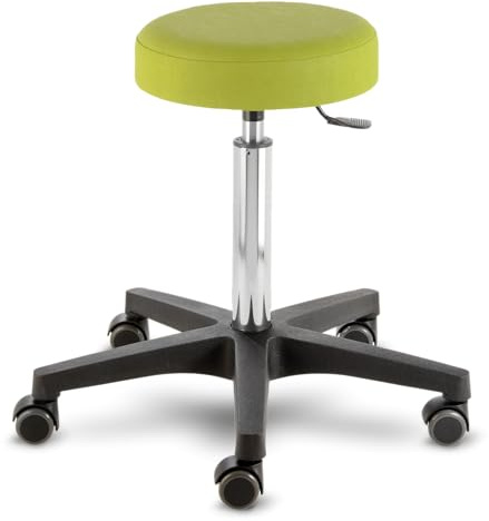 Prova Nova GmbH Rollhocker Comfort 4400, Sitzhöhe ca. 54-73 cm, Rundsitz Ø 33 cm, Rollen/Bodengleiter:weiche Radbandage, Polsterdekor:Dekor Limone