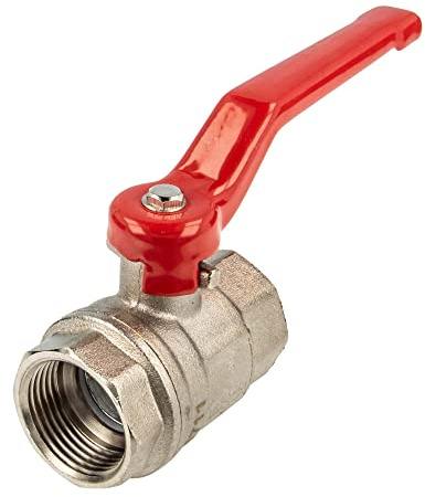 tecuro Kugelhahn, beidseitig Innengewinde Rp 2 Zoll (DN 50) Stahlhebel lang, Messing vernickelt