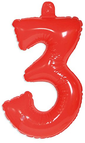 Folat 20226 Aufblasbare Zahl 3 Rot