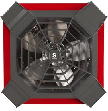Stelpro SPIDER Garage Ceiling Heater, 13 3/4 x 13 3/4, 240 volts, Energy Saving, Compatible with 4000 W Electronic Thermostats (sold separately) - Instant Heat - Distinctive Design (ASGH4002R) - Red