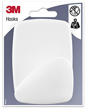 3M Gancho Adhesivo Blanco con Clavija, 1 Gancho