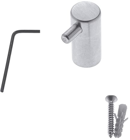 Amig - Crochet Mural en Acier Inoxydable 18/8, Ø 19 x 43 mm | Installation Facile pour Salle de Bain et Vestiaires | Idéal pour Serviettes et Vêtements, Argenté