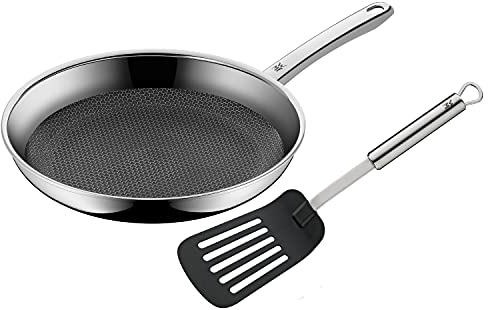 WMF Profi Resist Bratpfanne Induktion 28 cm, Wabenpfanne mit Pfannenwender, Mehrschichtmaterial antihaftbeschichtet, kratzfeste Wabenstruktur, Edelstahlgriff, für alle Herdarten geeignet, backofenfest
