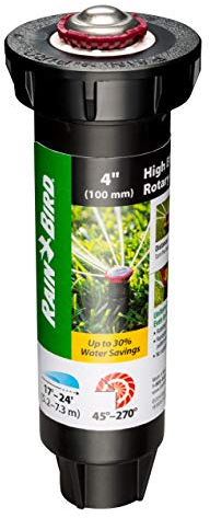 Rain Bird 22SARVAPRO Aspersor Giratorio Profesional de Alta eficiencia, Ajustable a Mano 45° - 270°, Distancia de pulverización de 17 a 24 pies, Altura emergente de 4 Pulgadas