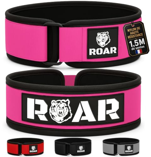 Roar® Premium tyngdlyftningsbälte för seriös funktionell fitness (Rosa XS)