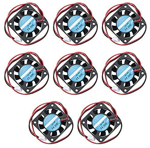 Rowiz 8pcs 40×10mm DC 5V Cooling Fan with 2 Pin Connector | 4cm High Speed Brushless Fan Mini Heatsink for Printer Video Recorder