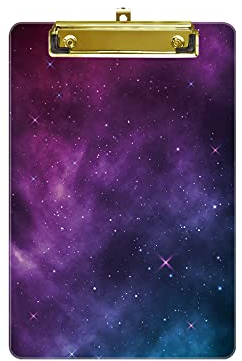 Hnogri porte bloc a5 avec pince, Plastique dur, Clipboard A5 dessin de mode, Planchettes à pince et porte-formulaires, 15CM x 22.5CM, Ciel nocturne