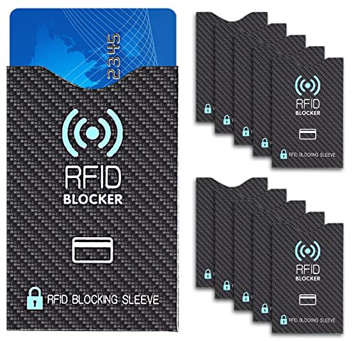 CMOISO RFID Blocker Kartenhülle für Bankkarten und Kreditkarten - EC Karten Schutzhülle gegen Datenklau - 10 Stück Unisex