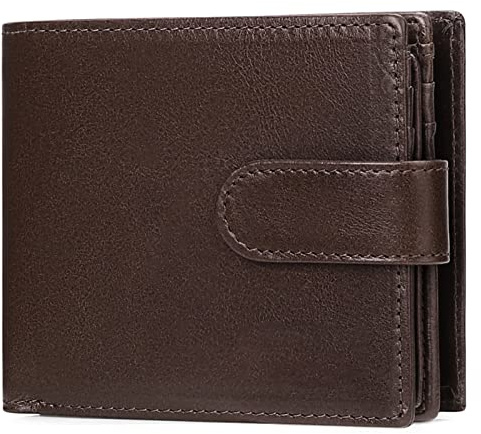 GAEKEAO Portafogli Uomo in Vera Pelle, Portafoglio da Uomo con blocco RFID con 15 Porta Carte di Credito, 1 Finestra ID, Portamonete Cerniera, 2 Scomparti Banconote, Bifold Portafogli