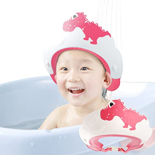 FUSACONY Cuffia da doccia per bambini, cappello da bagno per bambini, scudo per lavaggio dei capelli, cuffia e visiera regolabile per bambini, occhi e orecchie per bambini, cappello impermeabile
