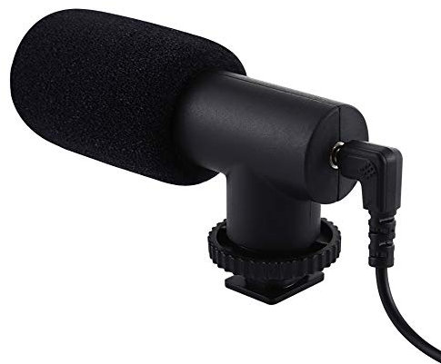 Andoer Mini micrófono de condensador unidireccional K-Song/entrevista/micrófono de grabación de condensador, interfaz de audio de 3,5 mm para cámaras réflex digitales para teléfonos móviles, grabadora