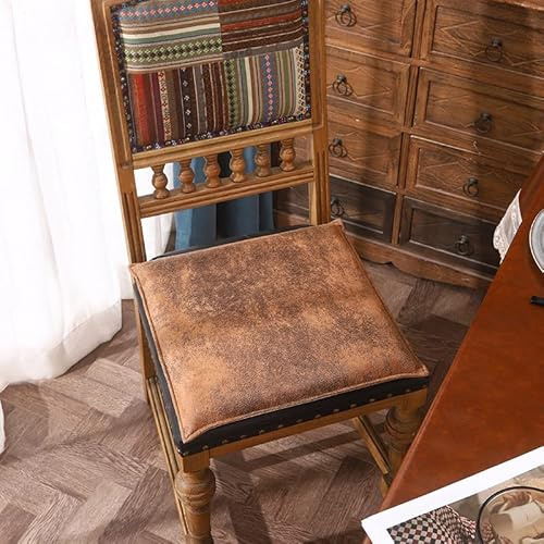 Stuhlkissen Sitzkissen mit Reißverschluss, Wildleder Sitzauflage für Innen Büro Wohnzimmer, Gefüllte Gedächtnisschaum Latex, rutschfest, Quadrat Rechteck, Wasserdicht, Vintage Farbe,4,40x50x3cm