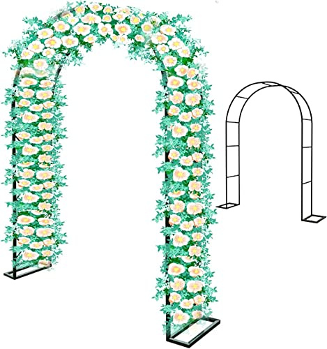 Arche Jardin Aluminium Largeur, Arche À Rosiers Métal, Filet À Plantes Grimpantes, Filet de Treillis, pour Récolte de Concombres, Légume, Vignes, Plantes Grimpantes,120x220x40CM