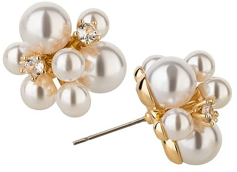 Braut Perlen Ohrringe Hochzeit Brautohrrine Perlenohrringe Schmuck Geschenk Weihnachten Geburtstag, Farbe:Gold