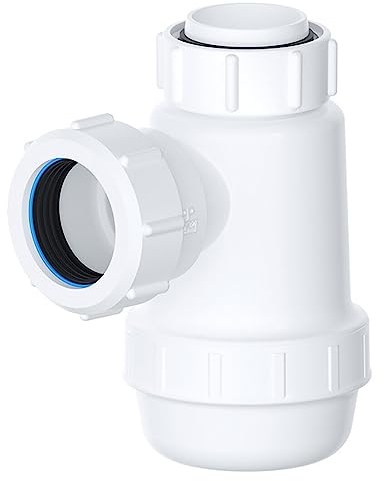 SPARES2GO Waste Bottle Trap 38mm Shallow Bathroom Kitchen Sink Basin Bidet Urinal Seal (32mm 1.25)