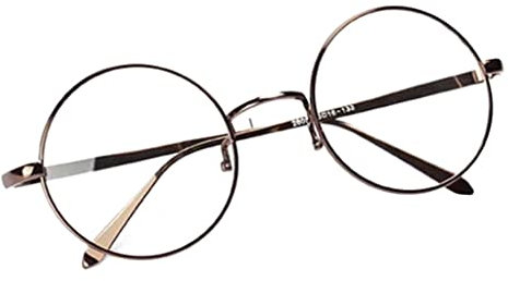 Tiuimk Lunettes de vue rondes en métal rétro unisexe – Lunettes élégantes et légères – Compatible avec ordonnance – Bronze antique, Comme indiqué sur l'image principale, Taille unique