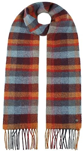 LIERYS Lambswool Check Schal - Kariertes Design - Fransenschal - Weiche Lammwolle - Made in Ireland - Unisex Wollschal - Winter/Herbst bunt One Size