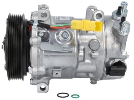 THERMOTEC KTT090351 Compresseur de clim SD6C12 PAG 46 R134a Compatible avec FIAT Ulysse II 179, PEUGEOT 207 3/5 portes WA, WC 208 I 3/5 portes CA, CC 308 I 3/5 portes 4A, 4C 3008 I 0U 2008 Break CU