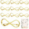 Svalor Tischkartenhalter Hochzeit Gold, 10 Stück Tischnummer Halter Metall, Unendlichkeit Tischnummern Hochzeit, Tischkarten-Clips Platzkartenhalter - für Hochzeiten Party Restaurant Tisch Deko