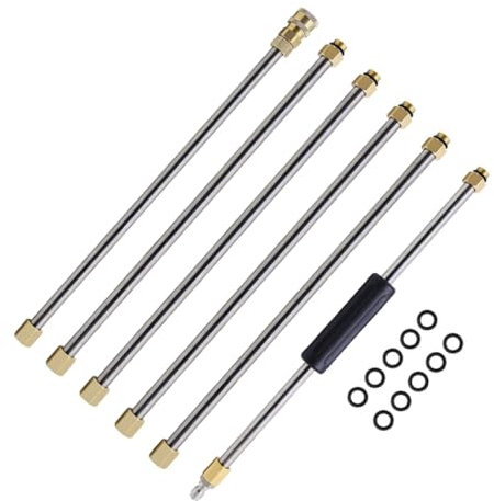 SUPVOX 6pcs Car Power Washer Accessories High Pressure Washer Gutter Cleaner Attachment Stainless Steel Quick Connector Car Washing Tool