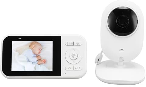 Babyphone Vidéo HD 1080P Grand Angle, Prise UE, 100-240V, avec Batterie Rechargeable, pour Intérieur et Extérieur
