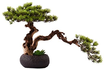 Künstlicher Bonsai Künstlicher Bonsai-Baum for den Innenbereich, Simulation von Willkommens-Kiefer-Bonsai-Bäumen, grün, großer Desktop-Kunstbaum, Wohnzimmer, Büro, Dekoration, künstliche Bonsai-Pflanz