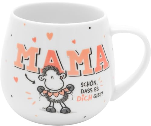 Sheepworld Tasse Motiv Mama | Bauchige Tasse, Porzellan, 43 cl, Höhe 9 cm, in Geschenk-Banderole | Geschenk für Mama, Muttertag, Geburtstag | 74115