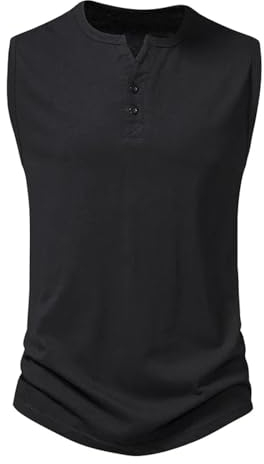 Men Men's Shirts Herren Casual Shirt Dress Shirt Formal Business Long Sleevemänner Casual Tank Tops Ärmellose V-Ausschnitt T-Shirts Shirts Für Das Training Sommer Strand Tanks XXL Schwarz